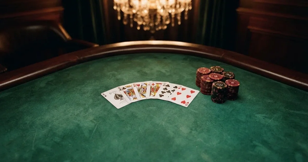 Beleuchteter Spieltisch mit Karten, von oben gesehen — aviator online casino