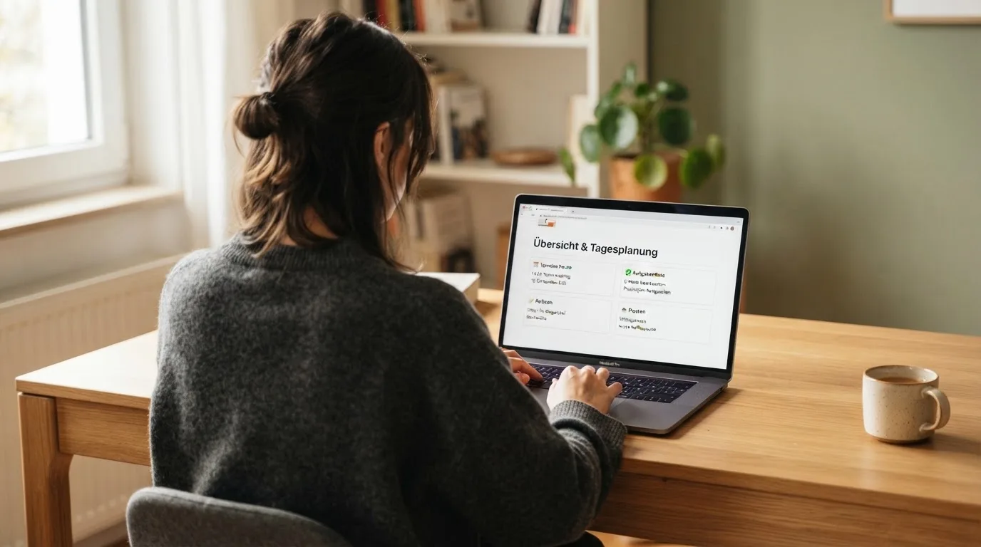 Person am Laptop liest eine Übersichtsseite zu Glücksspielen im Internet — beste online spielothek casinos